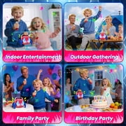 Mini Karaoke Machine for Kids, Aogsiyt Portable Karaoke Machine with 2 Wireless Microphones, Bluetooth Speaker,Birthday Gifts for 3-12 Year Old Girls