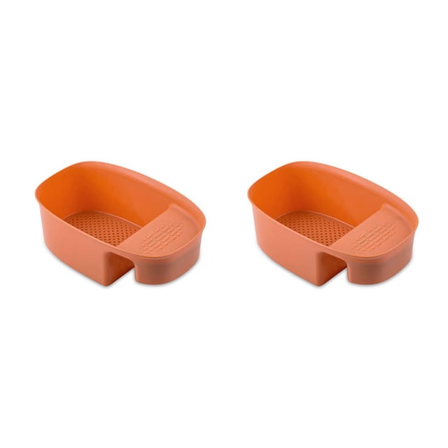 Justharion Kitchen Sinks Draining Hanging Waste Basket Baskets Storage Rack Large Capacity Household for Cleaning Tools Toiletries Orange 2Set