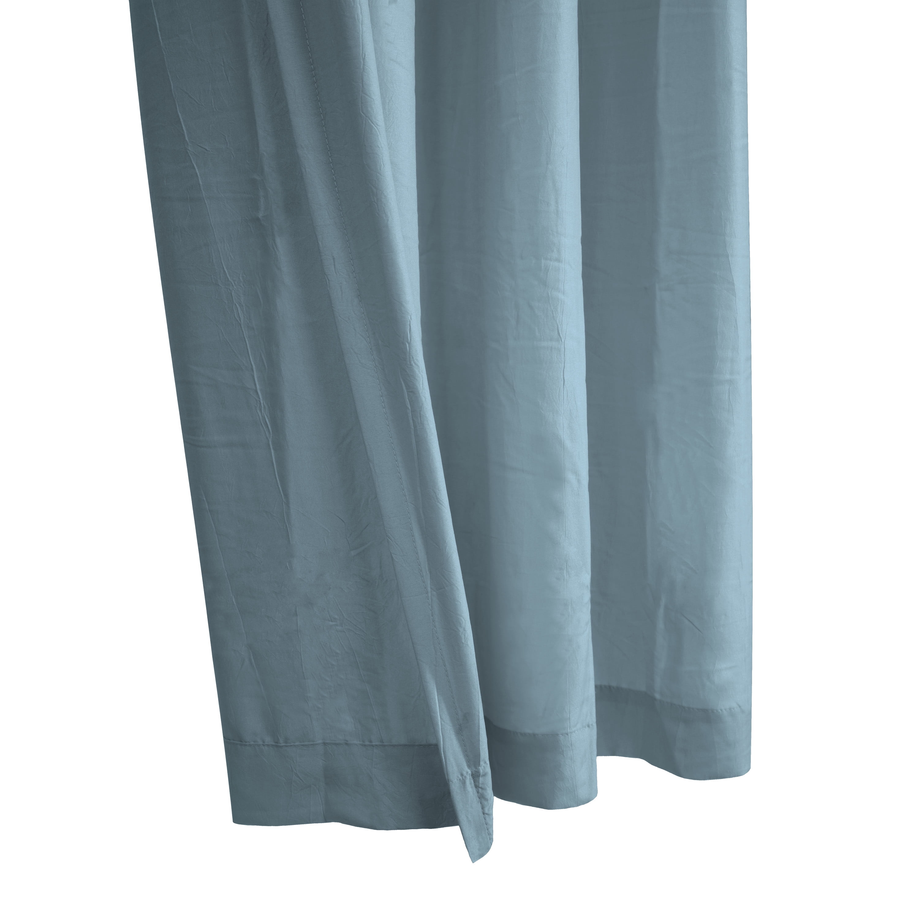Hannah Crinkle Textured Microfiber Curtain Panel 52" x 63" in Blue