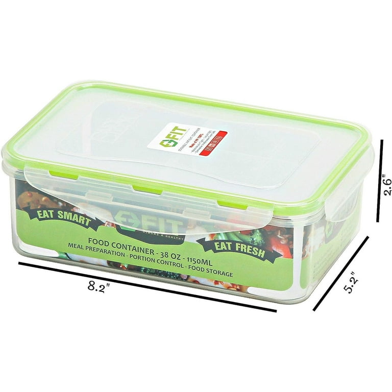 Bento Lunch Box Meal Prep Containers (4, 39 OZ) - 3 Removable