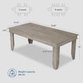 thumbnail image 3 of Farmhouse Dining Table for 4-8 - Large 63/71 Inch Rectangular Wooden Kitchen & Dining Room Table - Sturdy Thick Legs, Modern Rustic Design, 3 of 8