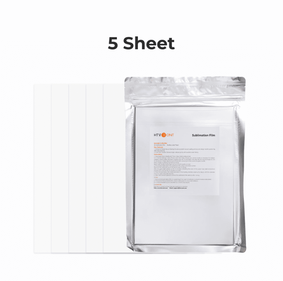 (2 pack) HTVRONT 5 Pack 3D Sublimation Film Sheets for Phone Cases，8.5" x 11" Sublimation Transfer Paper for Badge, Keychains