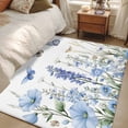thumbnail image 4 of 2.7'x5' Area Rugs, Blue Spring Floral Indoor Outdoor Area Rug for Living Room Bedroom, Summer Botanical Butterfly Pastoral Washable Bathroom Rugs Kitchen Floor Carpet Mats Home Decor Aesthetic, 4 of 8