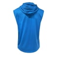 thumbnail image 6 of Chiccall Men's Workout Hooded Tank Tops Sleeveless Gym Hoodies Mesh Muscle Shirt Athletic Drawstring Quarter Button Shirts, 6 of 8