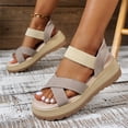 thumbnail image 4 of LTTVQM Walking Sandals for Women Arch Support Orthopedic Platform Open-Toe Cross Strap Casual Sandals Ankle Strap Non-Slip Lounge Sport Sandals for Summer Beach Athletic Gray 38(US-7), 4 of 5