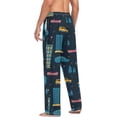 thumbnail image 5 of Men's Pajama Pants with Pockets Sleepwear Lounge Pants Stretch Casual Cartoon Car Dark, 5 of 6