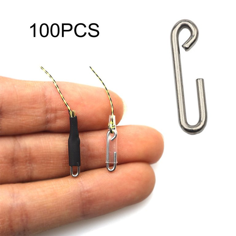 100Pcs Stainless Steel Clip Fishing Hook Lure Connector Quick Change Snap  Tackle