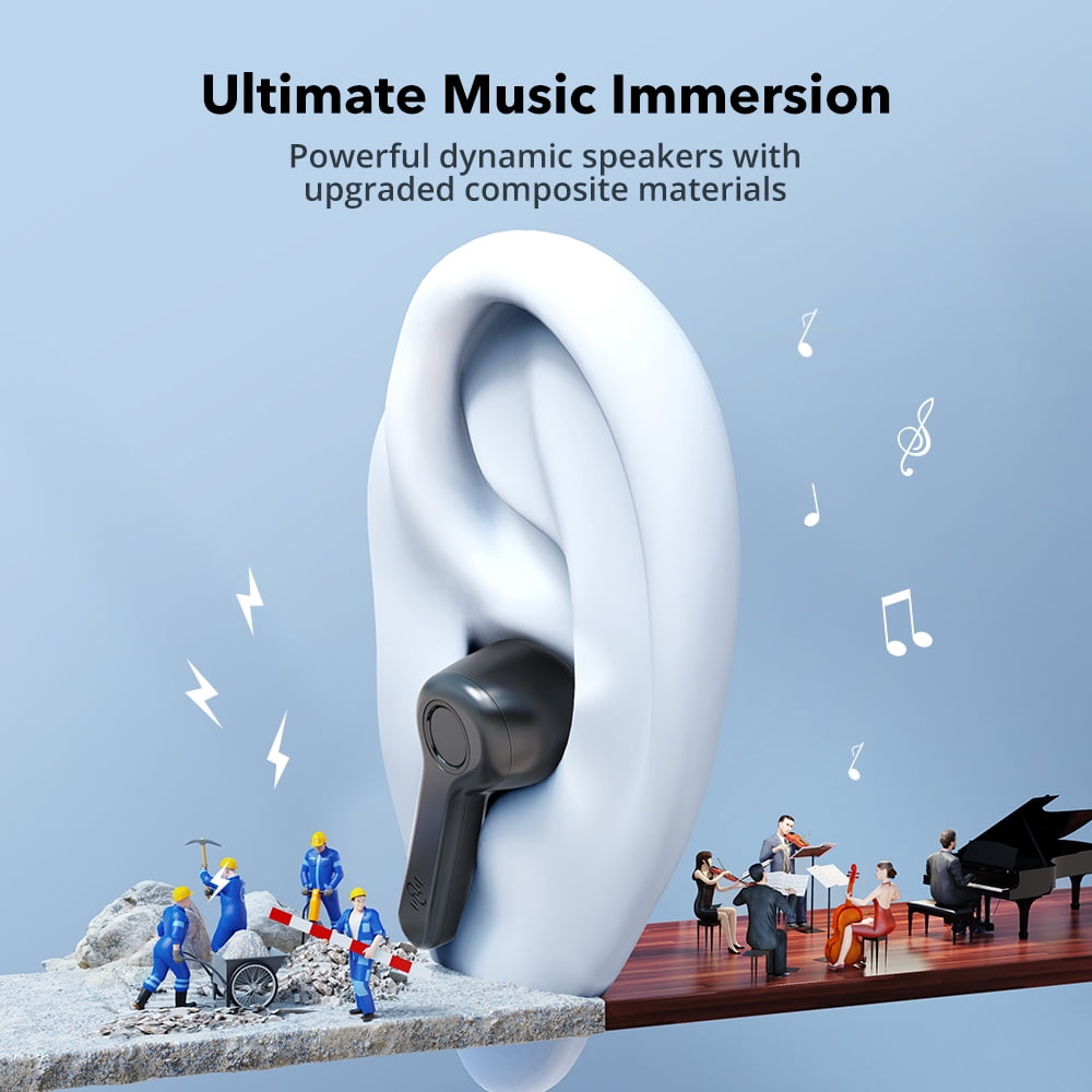 Boltune Bluetooth Earbuds, TWS Wireless Earbuds, Noise Reduction Bluetooth Headphones, IPX8 Waterproof, 40 Hours Play Time