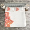 thumbnail image 3 of Ambesonne Lotus Quilted Bedspread Set 3 Pcs, Aquarelle Half Flower Art, King Size, Coral Pale Peach, 3 of 3