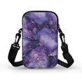 thumbnail image 2 of HELLHERO Double-layer Adjustable Crossbody Bag, Polyester Women Messenger Bag for Adults, Purple Gold Marble, 2 of 7