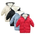 thumbnail image 3 of WhouRiu Toddler Girl's Winter Coat Warm Thickened Hooded Quilted Puffer Long Coat Child Winter Puffer Coats Brown,Sized 4-5, 3 of 8