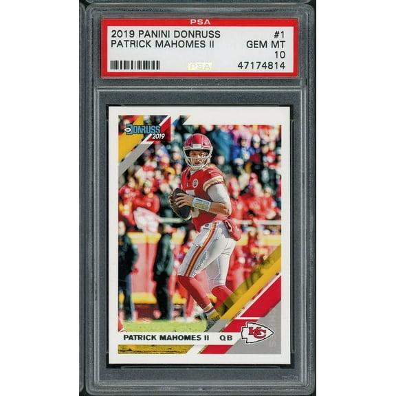 Patrick Mahomes 2019 Panini Donruss Football Card #1 Graded PSA 10 GEM MINT
