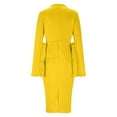 thumbnail image 6 of AUNVITO Women's Solid Color Bodycon Dress Long Sleeve Turn-Down Collar Professional and Chic, 6 of 9