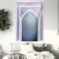 thumbnail image 3 of Moroccan Tapestry, Old Fashion Ottoman Arch Door Surrounded by Digital Featured Sacred Geometry Motif, Wall Hanging for Bedroom Living Room Dorm Decor, 60W X 80L Inches, Mauve Grey, by Ambesonne, 3 of 5