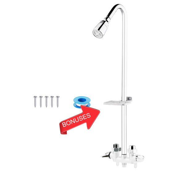 Sistema de ducha exterior Artiwell de latón cromado, elevador de 65 cm