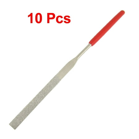 

Unique Bargains Unique Bargains Nonslip Handle Jeweler Equalling Flat Diamond Needle Files x 10