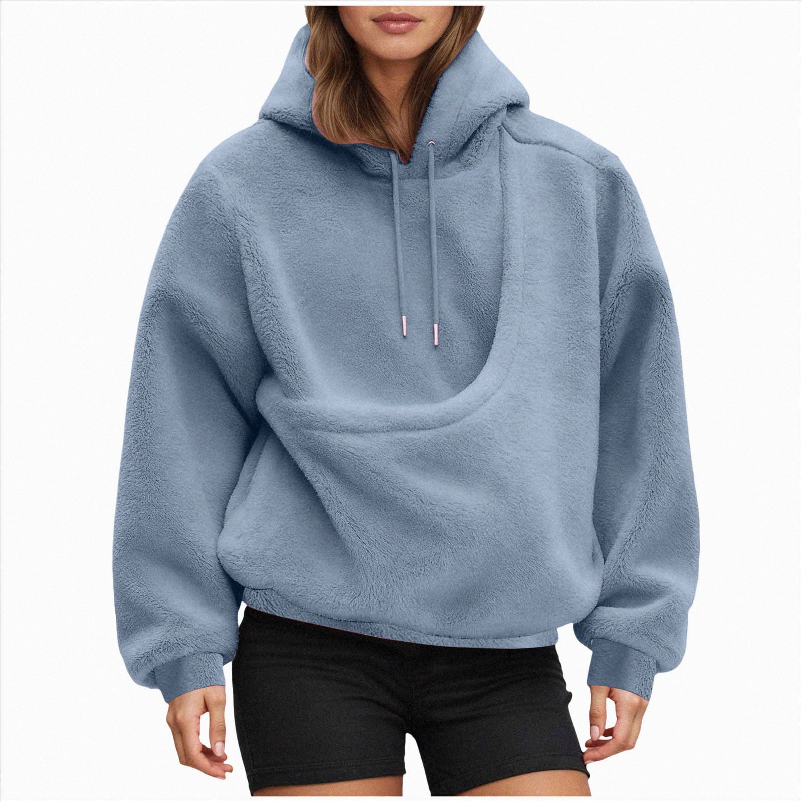 TAmten Pouch Hoodies Unisex with Pocket Oversized Sweatshirts Outside Pet Carrier Holder Sweatshirts Hoodie With Pouch Size M