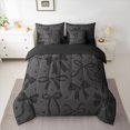 thumbnail image 2 of Feelyou Princess Bowknot Bedding Comforter Set 7pcs, Black Cartoon Stars Full Bedding Set, 2 of 8