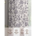 thumbnail image 3 of Purple Floral Leaf Sheer Curtains for Living Room Bedroom Retro Farmhouse Plant Tree Branch Sheer Curtains 63 Inch Long 2 Panels Set Light Filtering Curtain Window Treatments Drapes for Dining Room, 3 of 6