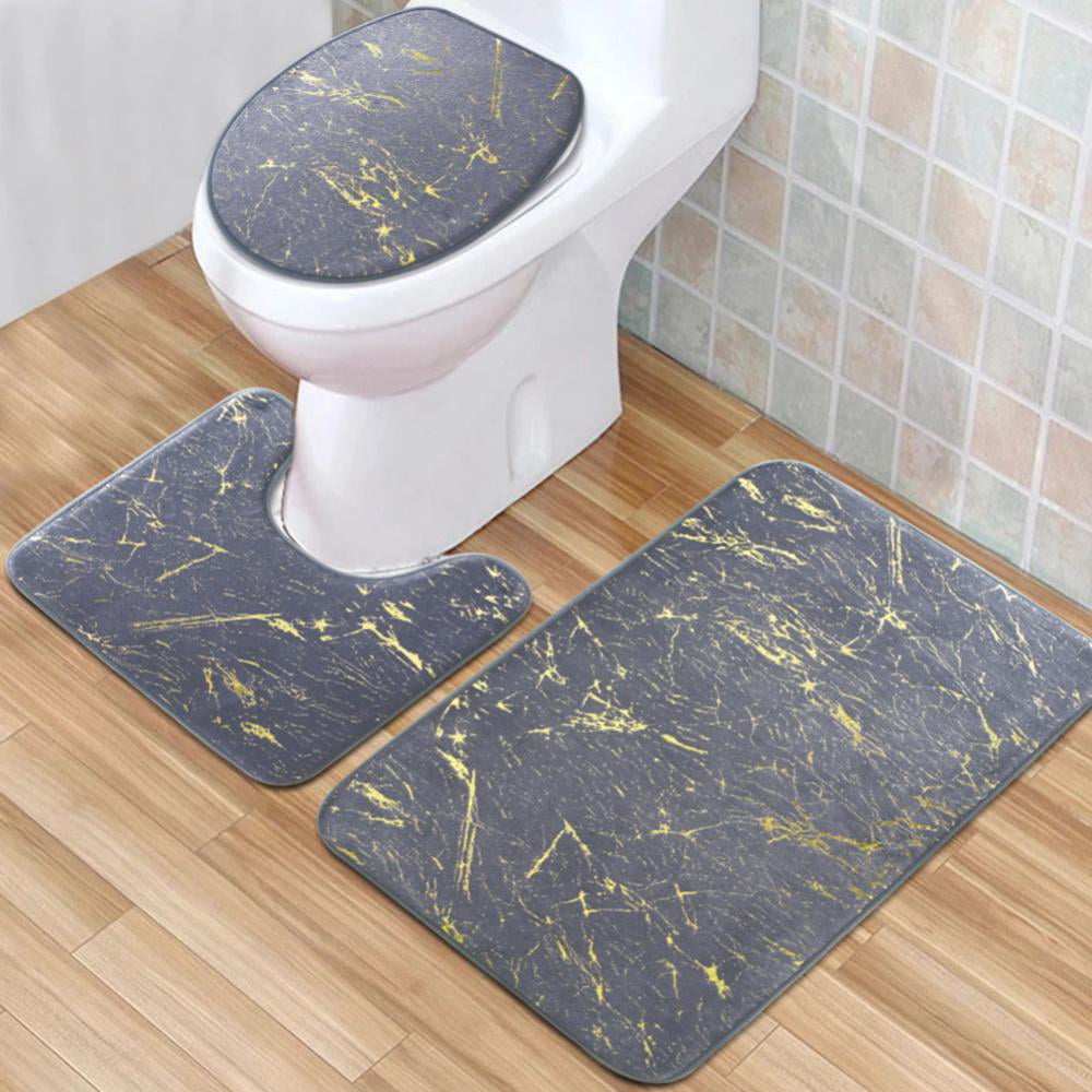 3pcs Arts Printed Non Slip Floor Rugs Mat Carpet Bathroom Bath Toilet Mats Decor 