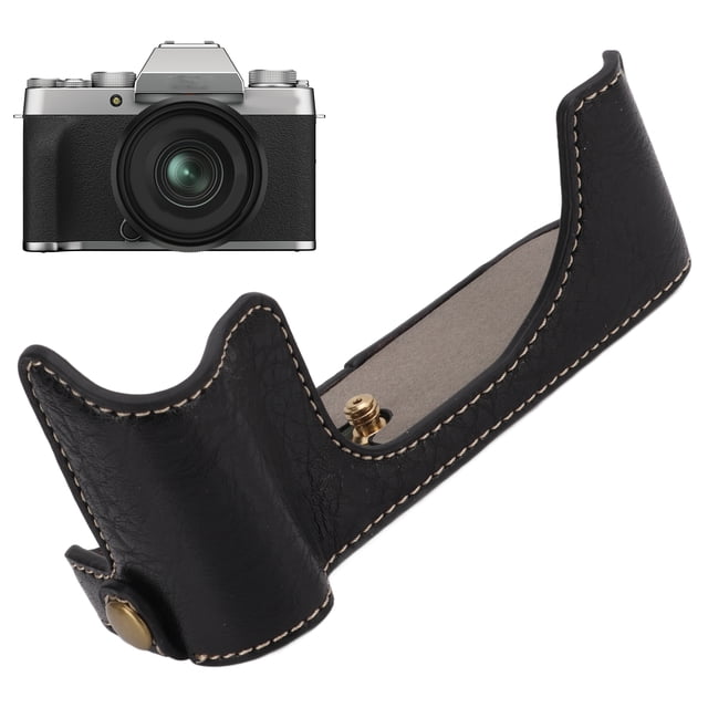 Demi-étui pour Appareil Photo XT200 en Matériau PU Structure Ferme Effets Protecteurs Style Rétro Sac d'Ouverture Inférieur