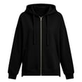 thumbnail image 7 of Iyufng Women's Full Zip Hoodie Jackets, Drawstring Long Sleeve Oversized Loose Hooded Sweatshirt Coat with Pockets for Fall Winter Casual Daily Outfits, 7 of 7