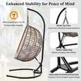 thumbnail image 6 of Single Person Folding Egg Chair with Stand,Indoor & Outdoor Hanging Swing Chair, Heavy Duty 330lbs Capacity, Foldable Design, Adjustable Anti-Slip Feet for Patio, Balcony, Garden, Bedroom, 6 of 7