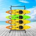 thumbnail image 1 of Kayak Storage Rack, Heavy Duty Kayak Racks for Garage and Outdoor Storage, Freestanding Kayak Stand with Wheels for Kayak, Canoe, Surfboard, Paddleboard,Black-4 Layers, 1 of 8