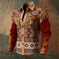 thumbnail image 5 of Telankuip Mens 250th Anniversary USA Shirts Long Sleeve Button down Western Cowboy Style Shirts with Fringes Vintage Patriotic Printing Spring Summer Jacket Top 13-Red XXXL, 5 of 5