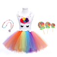 thumbnail image 1 of Vestidos de unicornio arcoíris para niños, niñas bebés, vestido de tutú de unicornio, disfraz de fiesta de Halloween, vestido de baile colorido para niños zhangyuxiang unisex, 1 of 2