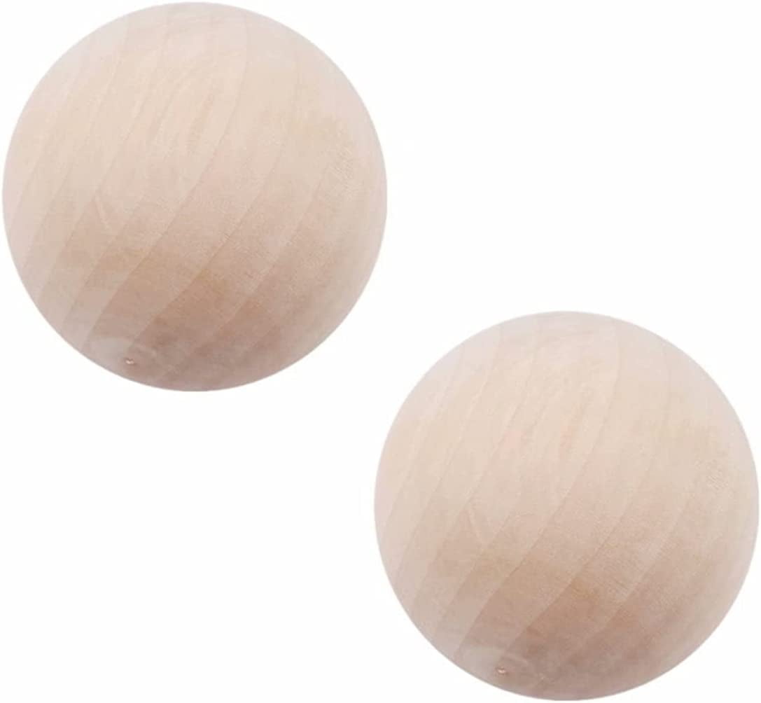 2 Packs Wooden Balls 61mm/2.4 inch, Replacement Wood Ball for Glass