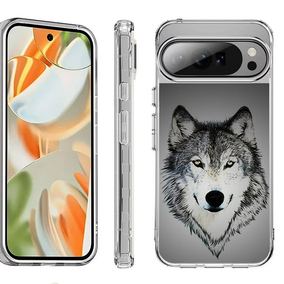 For Google Pixel 10 Pro XL Shockproof Protective Phone Case, by OneToughShield - Wolf Face