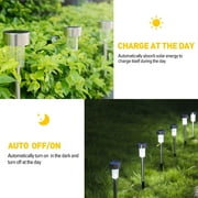 Qishi Solar Garden Lights, 12pack Solar Lights Outdoor - Waterproof, Stainless Steel Outdoor Solar Lights, LED Solar Powered Landscape Lighting for Yard Patio Landscape In-Ground Spike Pathway