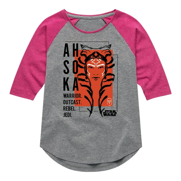 Star Wars - Ahsoka Collage - Toddler And Youth Girls Shirt Tail Raglan