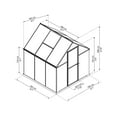 thumbnail image 2 of Palram - Canopia Mythos 6' x 6' Polycarbonate/Aluminum Walk-In Greenhouse – Green - with Roof Vent, 2 of 10