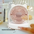 thumbnail image 4 of EUDIDV Portable Lighted Fans​ Cute Bear Fan Girls Dormitory Desk Fan Three Speed Strong Wind Light Night Light Male Student Small Fan;Fans with Illumination, 4 of 7