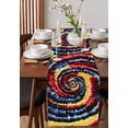 thumbnail image 4 of Modern Abstract Table Runner Cotton Linen 48 Inch Holiday Dresser Scarves, Colorful Ethnic Geometric Art Tablerunner for Kitchen Coffee Dining Bedroom Home Living Room Dinner Scarf Décor 13''x48'', 4 of 9
