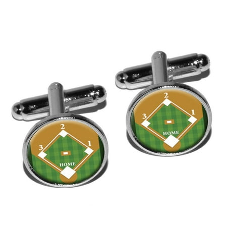 - Baseball Field Round Cufflinks