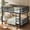 Black, variant on Queen over Queen Bunk Bed with Ladders and Guardrails, Metal Bunk Bed Frame Convertible into 2 Separate Platform Beds for Bedroom All Ages, No Box Spring Needed, Black