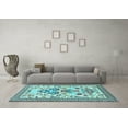 thumbnail image 3 of Ahgly Company Indoor Square Animal Light Blue Traditional Area Rugs, 7' Square, 3 of 4