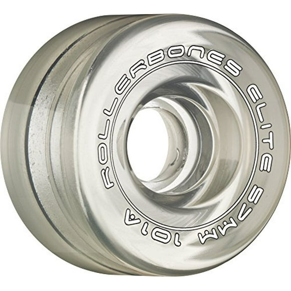 RollerBones Art Elite 101A Competition Roller Skate Wheels (Set of 8), Clear, 57mm