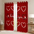 thumbnail image 2 of Homewish Love Heart Print Blackout Curtains Set of 2 (52x84 Each) for Kids Teens Girls,Romantic Lover Couple Window Curtains,Happy Valentine Curtains and Drapes,Microfiber Bedroom Decor, 2 of 6