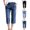 Light Blue, variant on Straight Leg Jeans for Women Trendy low Waisted Casual Solid Color Capri Jeans with Pockets Black S(S)