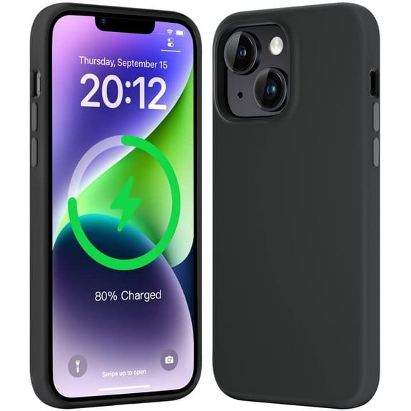 for iPhone 14 Case for iPhone 13 Case [Design for MagSafe] Liquid Silicone Shockproof Protective Phone Cover with Soft Microfiber Lining for Apple iPhone 13/14 (6.1"), Black