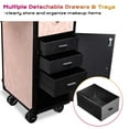thumbnail image 4 of Byootique Aluminum Rolling Makeup Train Case withTable Nail Foldable Trolley Cosmetic Organizer CTB Pink, 4 of 12