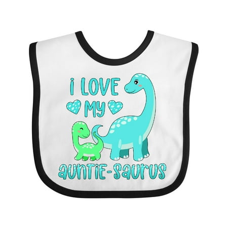 

Inktastic I Love My Auntie-saurus Cute Brontosaurus Family Gift Baby Boy or Baby Girl Bib