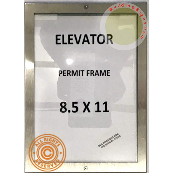 Elevator Permit Frame 8.5x11 (Lockable !!!, Stainless Steel, Heavy Duty-Commercial use) (ref-2201)