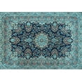 thumbnail image 1 of Ahgly Company Indoor Rectangle Medallion Light Blue Traditional Area Rugs, 2' x 5', 1 of 4