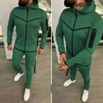 thumbnail image 3 of guisaled Mens Sweatsuit 2 Pieces Set Casual Jogging Athletic Hooded Tracksuit Full Zip Color Blocks Long Sleeve Jogging Outfits, 3 of 5