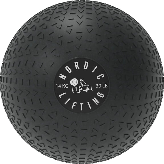 Nordic Lifting 30 lb Anti-Slip Rubber Medicine Ball, Black